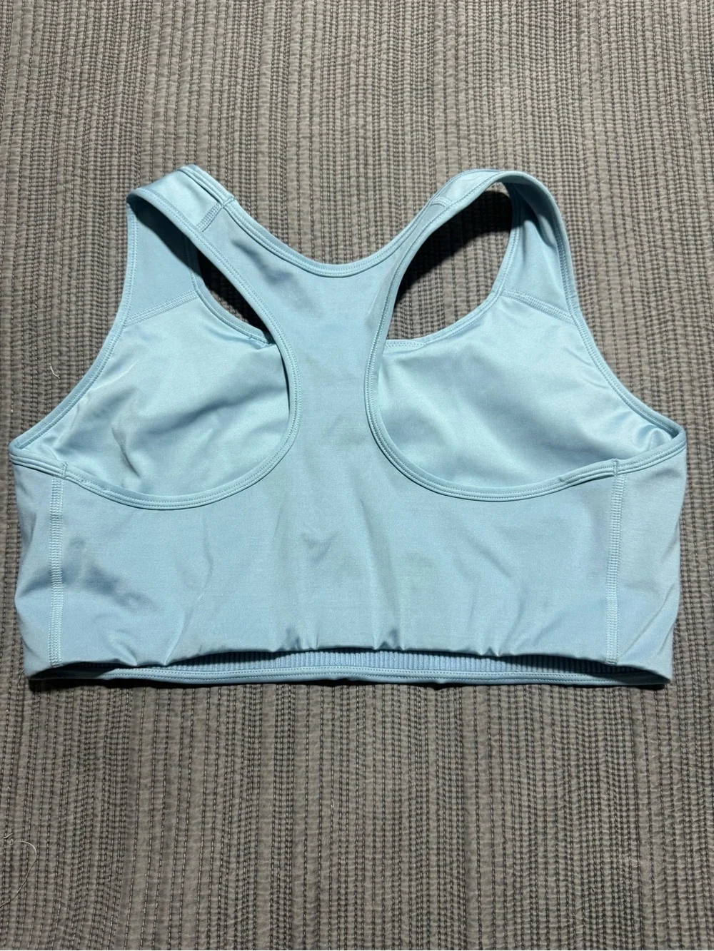 Nike Sky Blue Racerback Sports Bra with White Swoosh